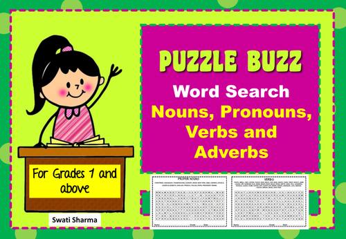 Nouns, Pronouns, Verbs and Adverbs, Word Search
