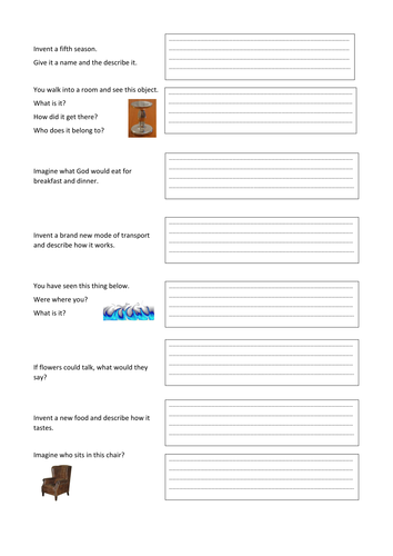 Creative writing worksheet