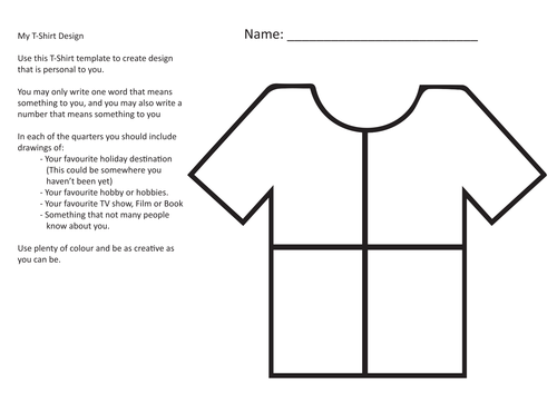 T-Shirt Design - PSHE/Tutor Time | Teaching Resources