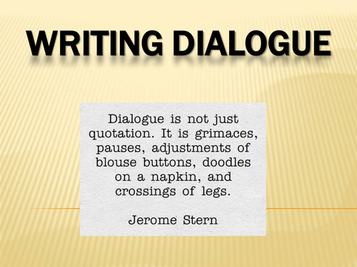 Creative Writing - Writing Dialogue
