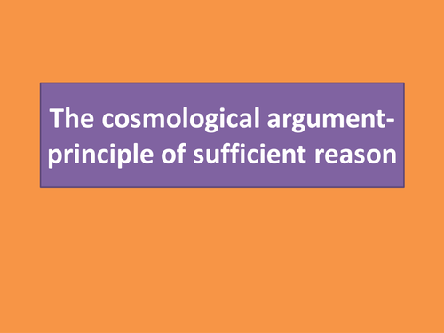 A level philosophy- Cosmological argument