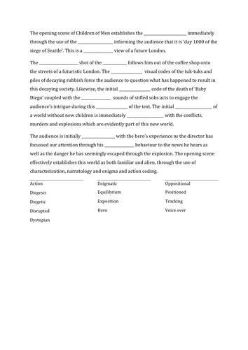 Close paragraph using Terminology