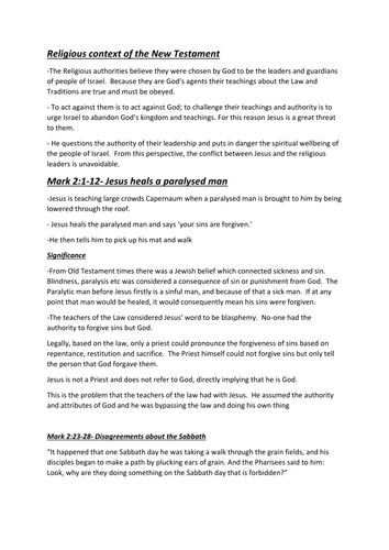 A level New Testament studies- Social, political and religious context of New Testament