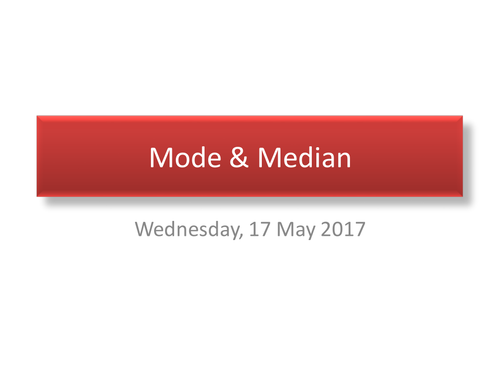Introduction to the Mode & Median