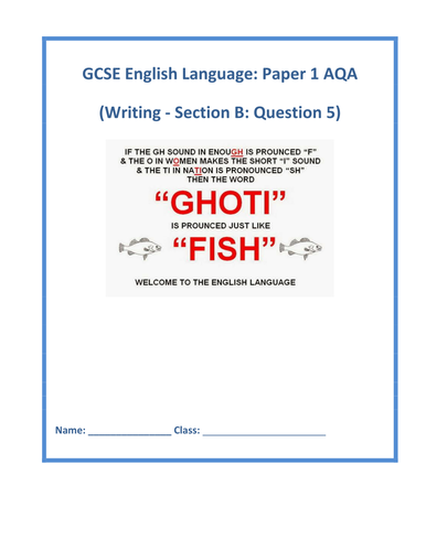 GCSE English Language Paper 1 - Descriptive Writing Revision Booklet