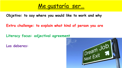 Y9 SPANISH VIVA MODULE 2: EN QUE TE GUSTARIA TRABAJAR