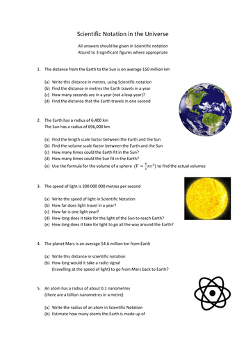 Scientific Notation in the Universe