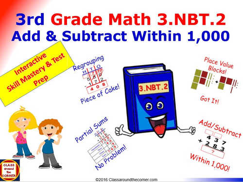 Grade 3 Math Interactive - Adding and Subtracting Within 1,000 for 3.NBT.2