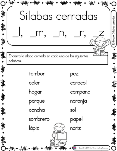 Spanish Phonics Book Set #27: Silabas cerradas