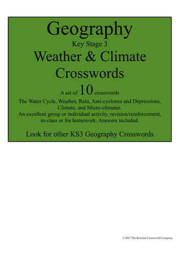 Geography: Weather & Climate Crosswords