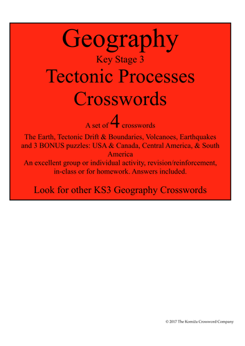 Geography: Tectonic Processes Crosswords