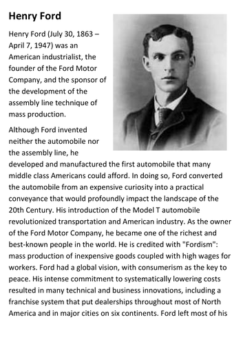 Henry Ford  Handout