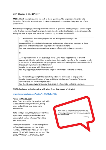 Sample MEST 3 Miley Cyrus 2017