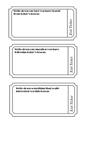 Exit Tickets (Plenary)