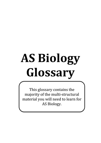 AS AQA Biology Complete glossary