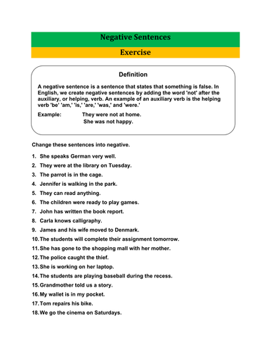 exercise-of-negative-sentences-with-answer-key-teaching-resources