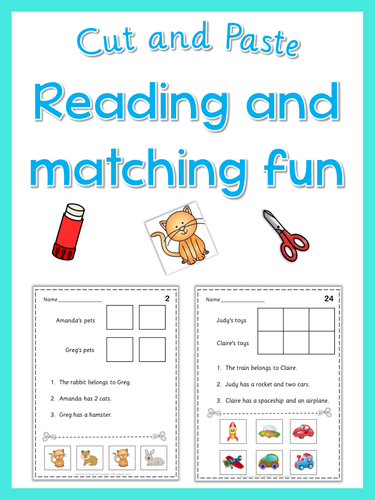 Cut and paste - Reading and matching fun