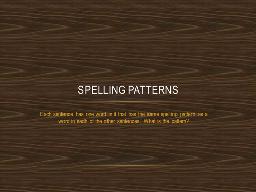 Spelling Patterns Competition