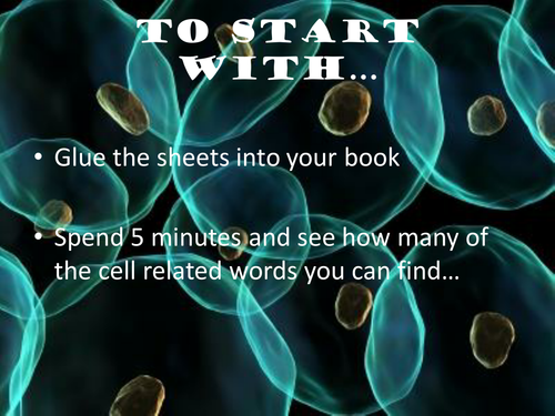 KS3 lesson on specialised cells