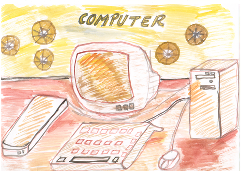 The painting of a computer
