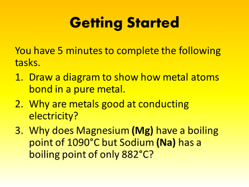 GCSE lesson on metalic structure