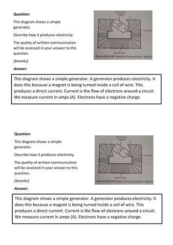 Electromagnetic induction long response question