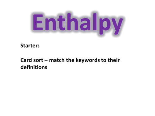 Enthalpy lesson