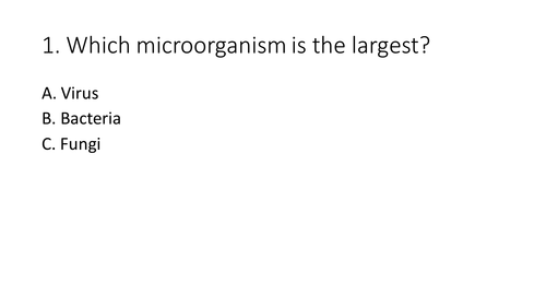 Microbes and disease quiz