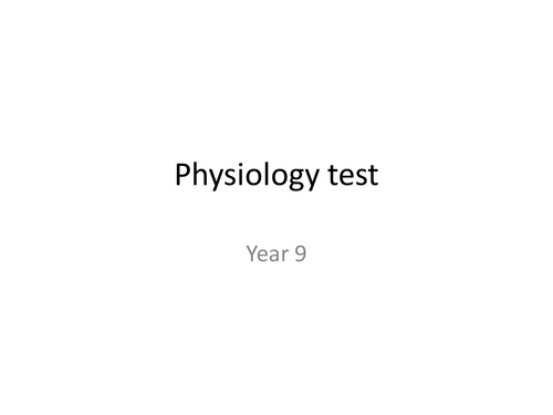 Physiology quiz KS3