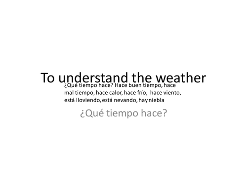 Spanish Primary/Year 7 weather