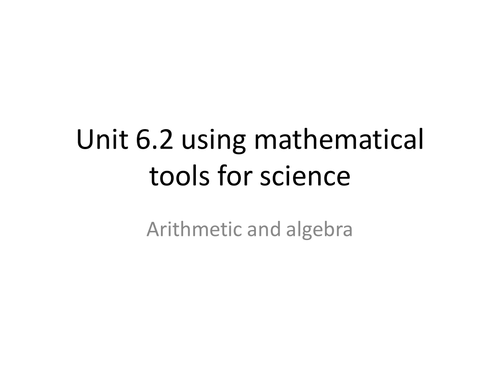 Btec applied science level 3 using algebra in science