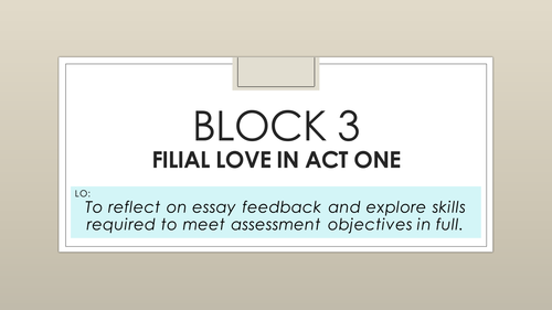 Othello AQA A Level full lesson on parent-child relationships