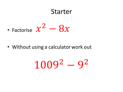 Higher GCSE 1-9 Last Minute Non-Calculator Quiz