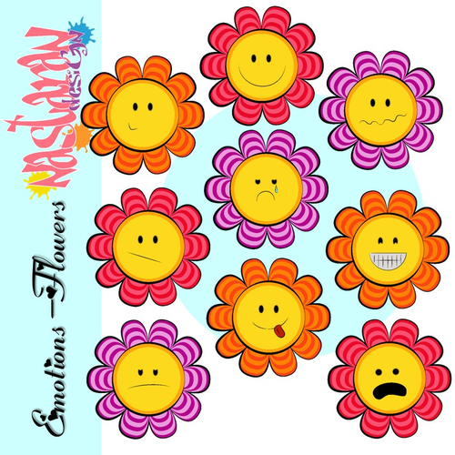 Emotions-Flowers Clip art | Teaching Resources