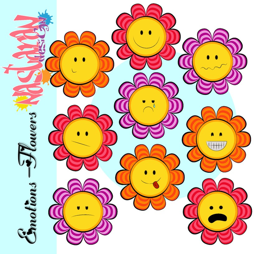 Emotions-Flowers Clip art