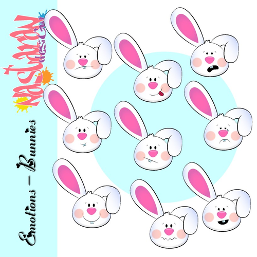 Emotions-Bunnies Clip art