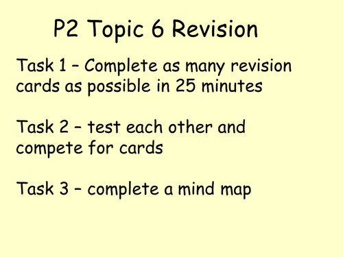Edexcel P2 topic 6 revision flash card lesson