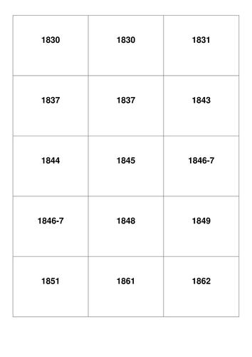 OCR American West Timeline Flash Cards for Printing