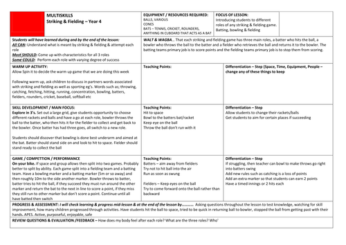 Striking and fielding KS2