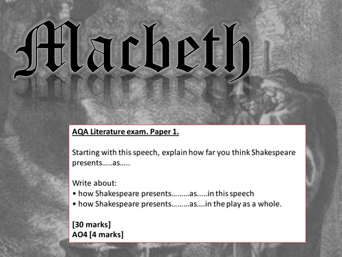 Macbeth: Full Scheme of Work. New Specification 2017- English AQA Literature Paper 1.