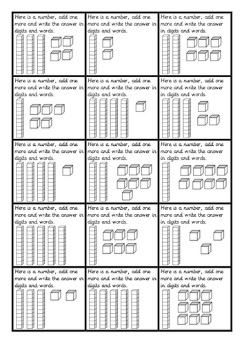 More than, less than, equal to / one more one less work