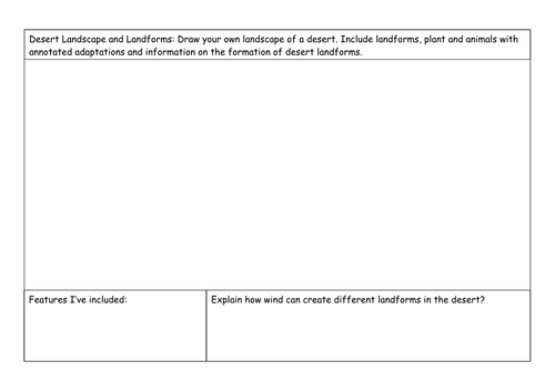 Desert Landscape worksheet