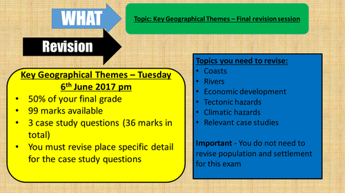 OCR B Geography - Key Geographical themes 2017 - final revision session