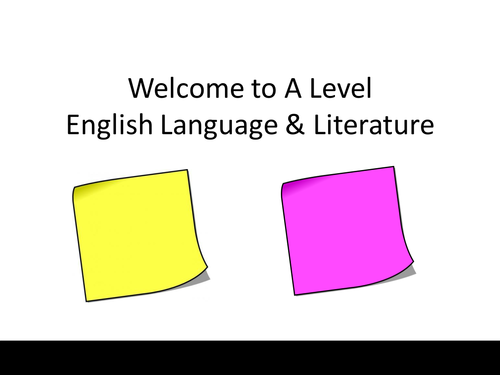 AQA A Level English Lit/Lang  Induction lesson