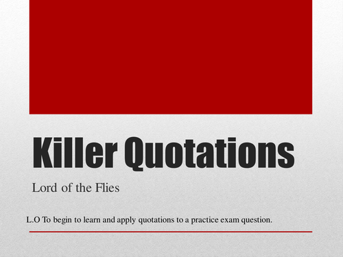 Lord of the Flies Killer Quotations
