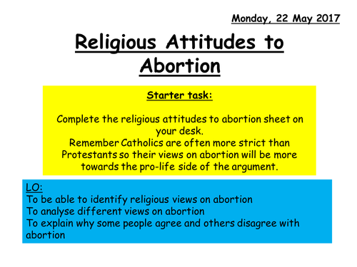 Religious Attitudes to Abortion