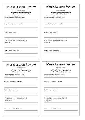 Music Lesson Review Document