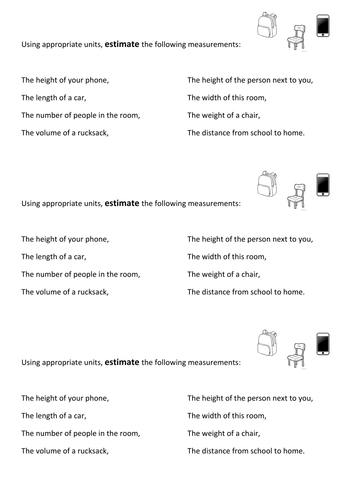 Short Estimation Activity