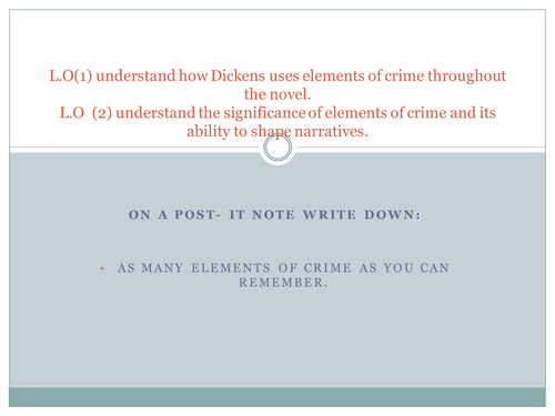 Oliver Twist Lesson on Villains AQA English Lit A Level