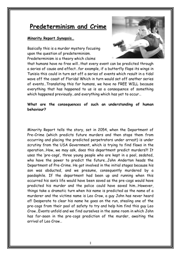 Predeterminism and Crime